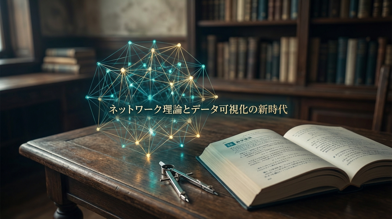 Webサイトをツリー構造ではなくグラフ構造として捉える数学的モデルの図解。ノードとエッジによるネットワークトポロジーの可視化。